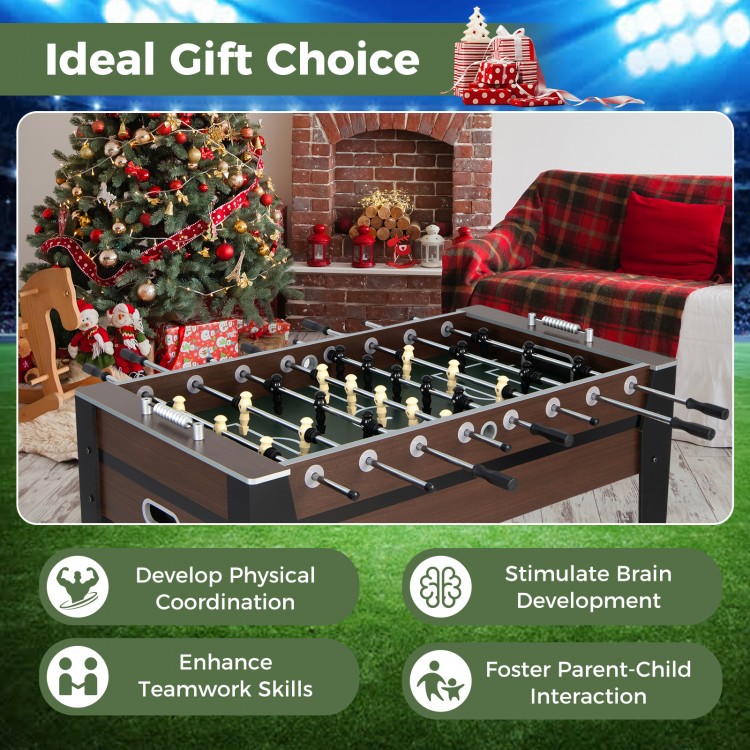 54-inch indoor competition soccer table with durable coating, perfect for developing coordination and teamwork skills.