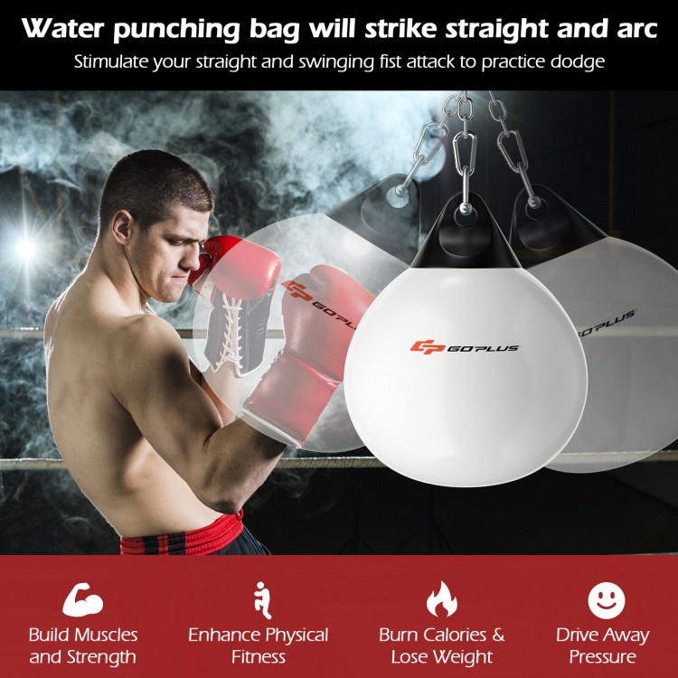 18-inch heavy punching water aqua bag in white, made of durable PVC, ideal for home or gym workouts to enhance fitness.