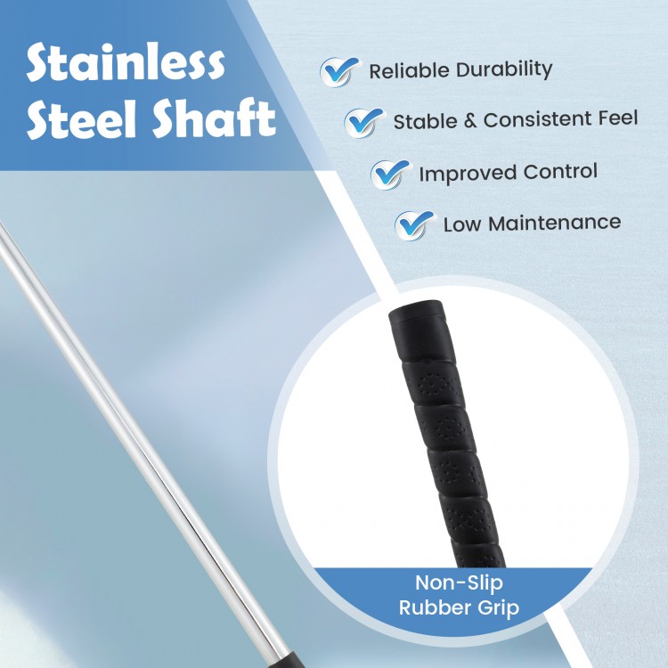 Junior mallet putter with stainless steel shaft and non-slip rubber grip, designed for kids aged 11-14 for improved.