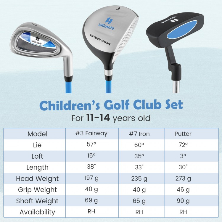 Junior mallet putter for kids aged 11-14, featuring a lightweight aluminum head and non-slip rubber grip for accuracy.