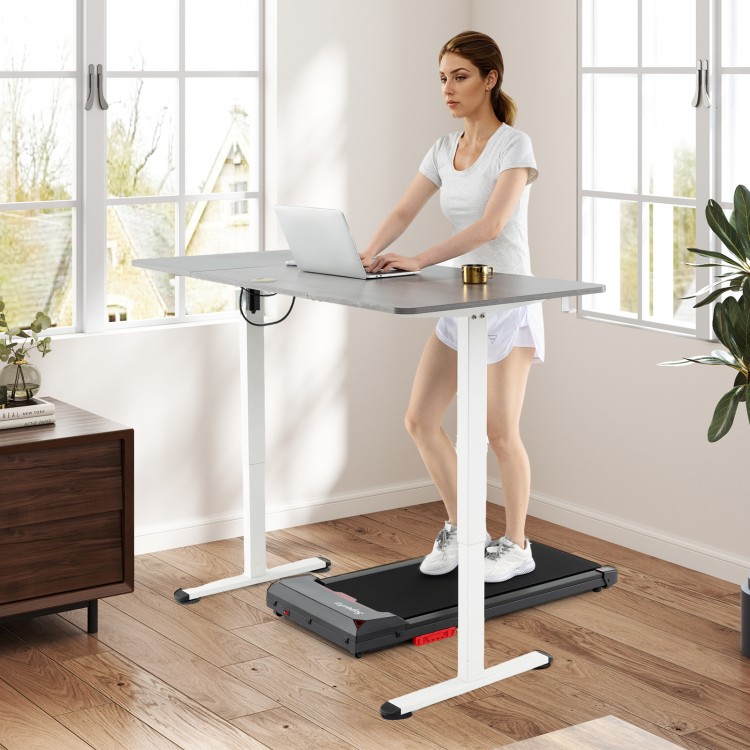 Under desk treadmill with LED display and remote control, featuring a 2.5HP motor and 340 lbs capacity for versatile.