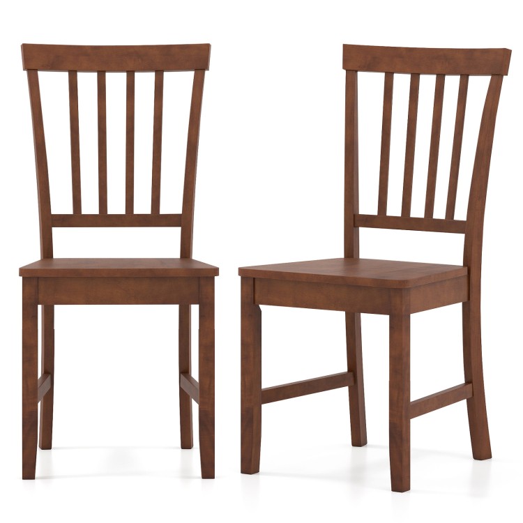 Set of 2 dining chairs with solid rubber wood legs, featuring an elegant design for living room or dining room use.