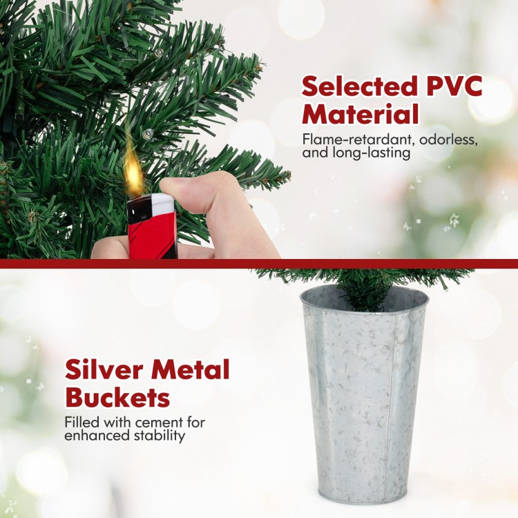 Close-up of selected PVC material for a pre-lit artificial Christmas tree, showcasing its flame-retardant and durable.