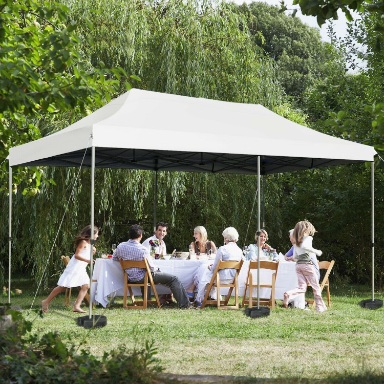 Set of 4 canopy weights, 20lbs each, designed for secure outdoor events, made of weather-resistant PE for durability.