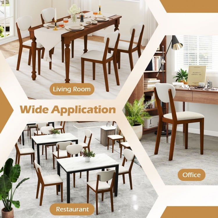 Sherpa dining chair set of 4 with walnut rubber wood legs, ideal for dining rooms, offices, and restaurants.