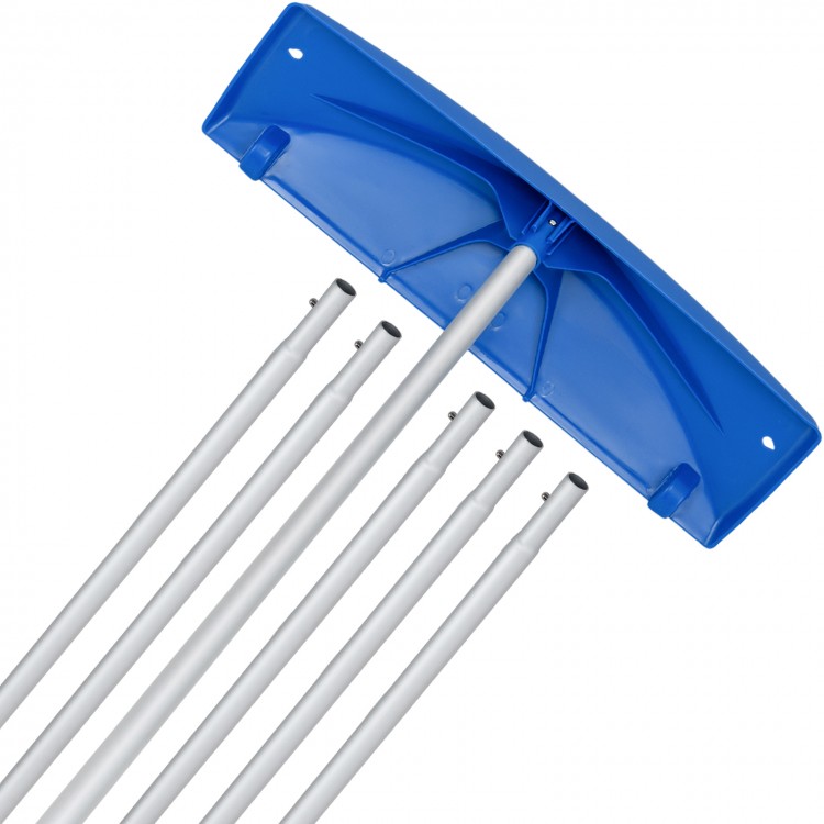 Snow roof rake with a 24-inch wide blade and adjustable length, designed for efficient snow removal on roofs.