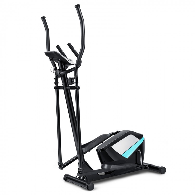 Magnetic elliptical machine with adjustable foot pedals and emergency brake, designed for a safe and smooth training.
