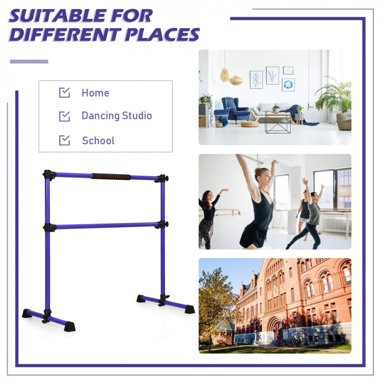 4 Feet Portable Freestanding Stable Construction Pilates Ballet Barre with  Double Dance Bar - Costway