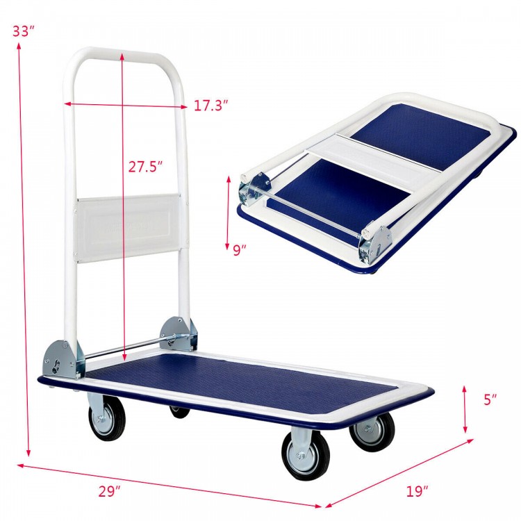 Platform Cart Dolly Foldable Warehouse Push Hand Truck - Gallery View 11 of 13