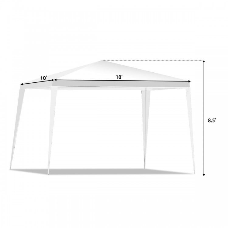 10x10 feet outdoor wedding canopy tent with waterproof polyethylene and rust-resistant steel frame, ideal for backyard.