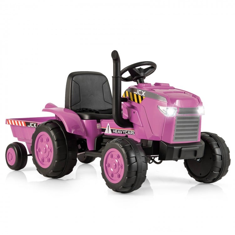 12V Kids Ride On Tractor with Trailer and Remote Control - Gallery View 1 of 12