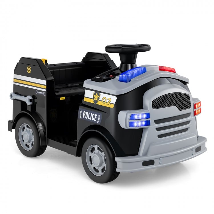 Police toy car with steering wheel, lights, and realistic features for kids aged 37-95 months, designed for safe play.