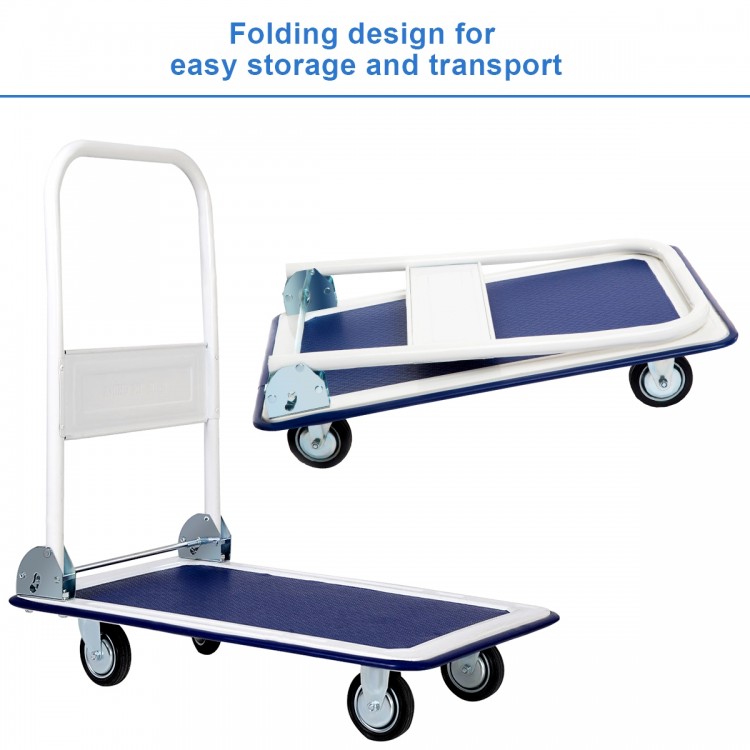 Platform Cart Dolly Foldable Warehouse Push Hand Truck - Gallery View 8 of 13