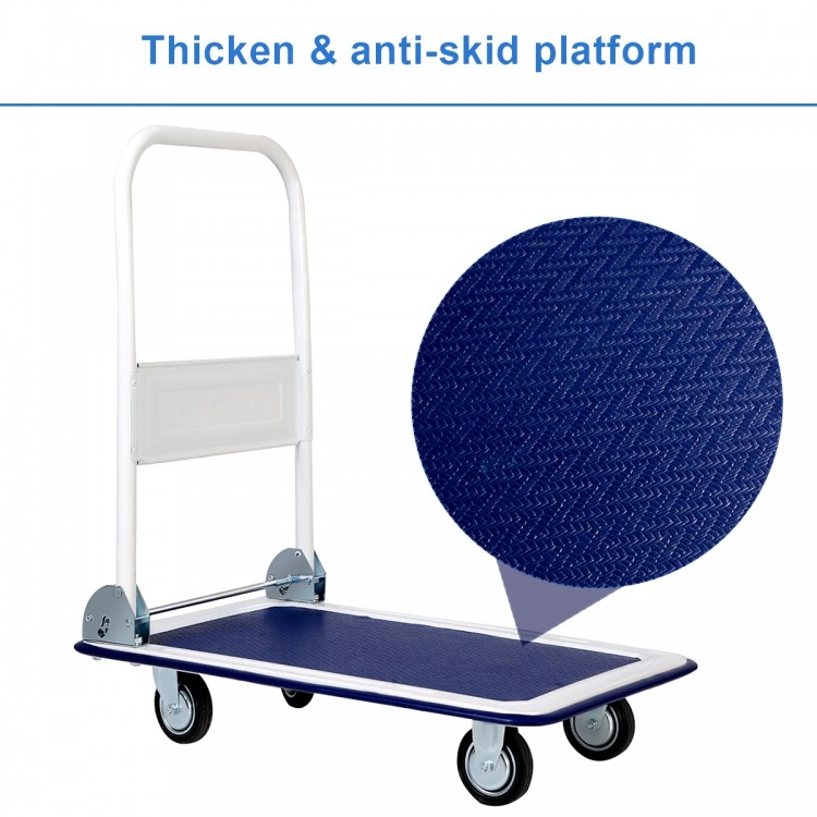 Platform Cart Dolly Foldable Warehouse Push Hand Truck - Gallery View 9 of 13