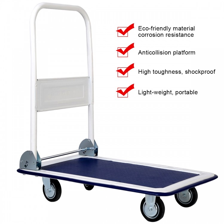 Platform Cart Dolly Foldable Warehouse Push Hand Truck - Gallery View 10 of 13