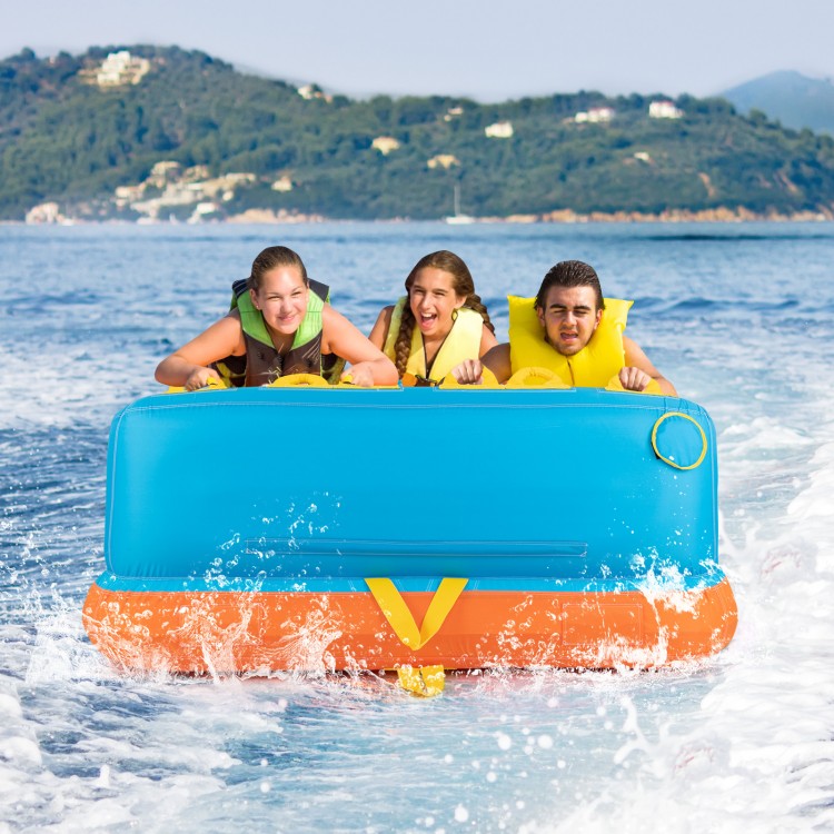 Towable Tube for Boating 3 Riders Water Sport Towables Sofa Pull Tube with Nylon Cover - Gallery View 1 of 9