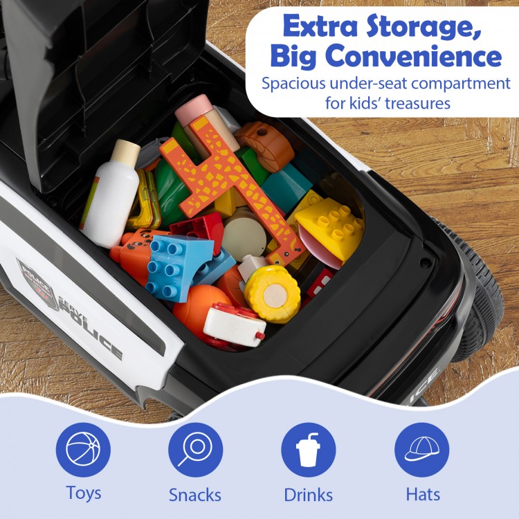 Toddler Sliding Car with Steering Wheel and Under-Seat Storage Push - Gallery View 7 of 10