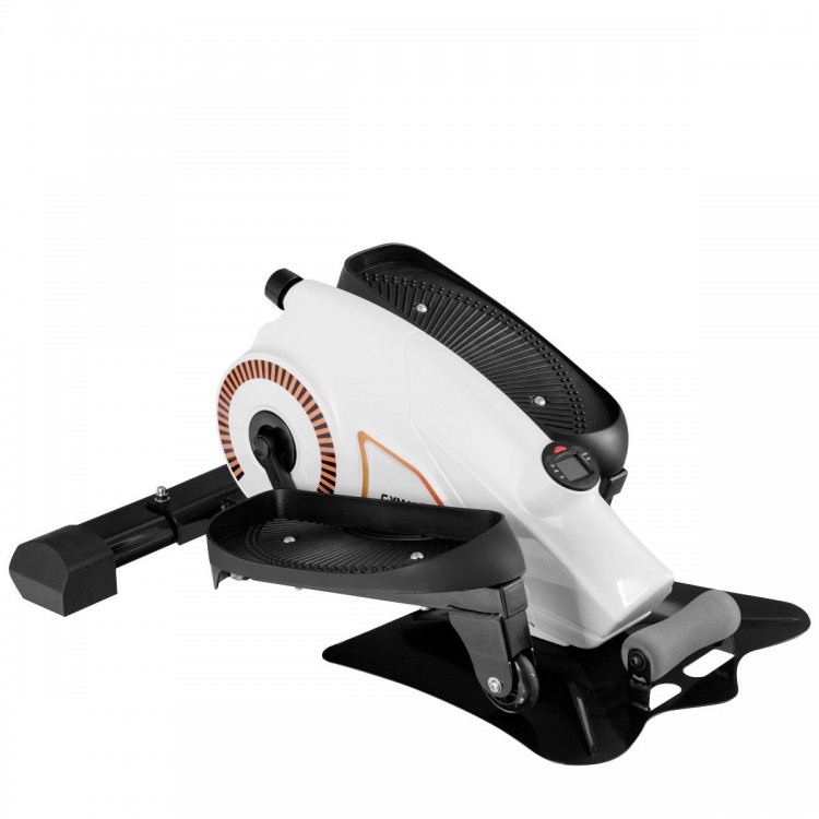 Portable mini magnetic elliptical stepper machine with adjustable resistance for effective workouts at home or office.
