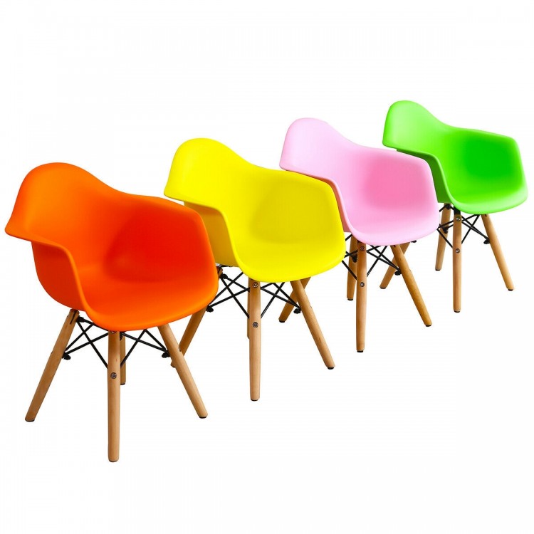 5 Piece Kids Mid-Century Colorful Table Chair SetCostway Gallery View 9 of 11