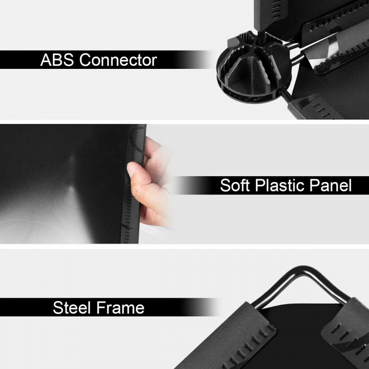Close-up of the DIY 30 Cube Portable Closet showing ABS connector, soft plastic panel, and steel frame for durability.