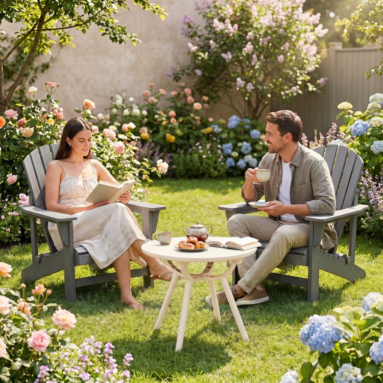 Circular small end table made from premium PP and ABS materials, perfect for beverages and snacks in outdoor settings.