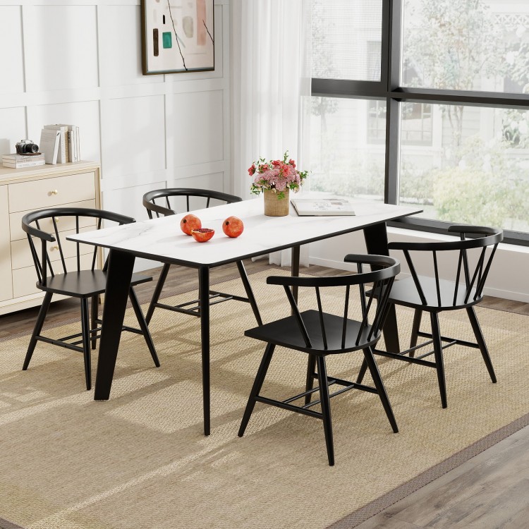 Windsor dining chair set of 2 in sleek black finish, featuring ergonomic design for comfort, ideal for kitchens or.