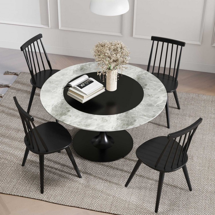 Windsor dining chair in black featuring a classic harp-style backrest, ideal for stylish dining rooms and cafes.