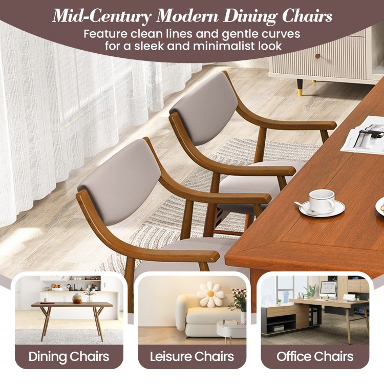 Side view of a wooden dining chair with sleek lines, padded seat in velvet, and walnut finish for a modern minimalist.
