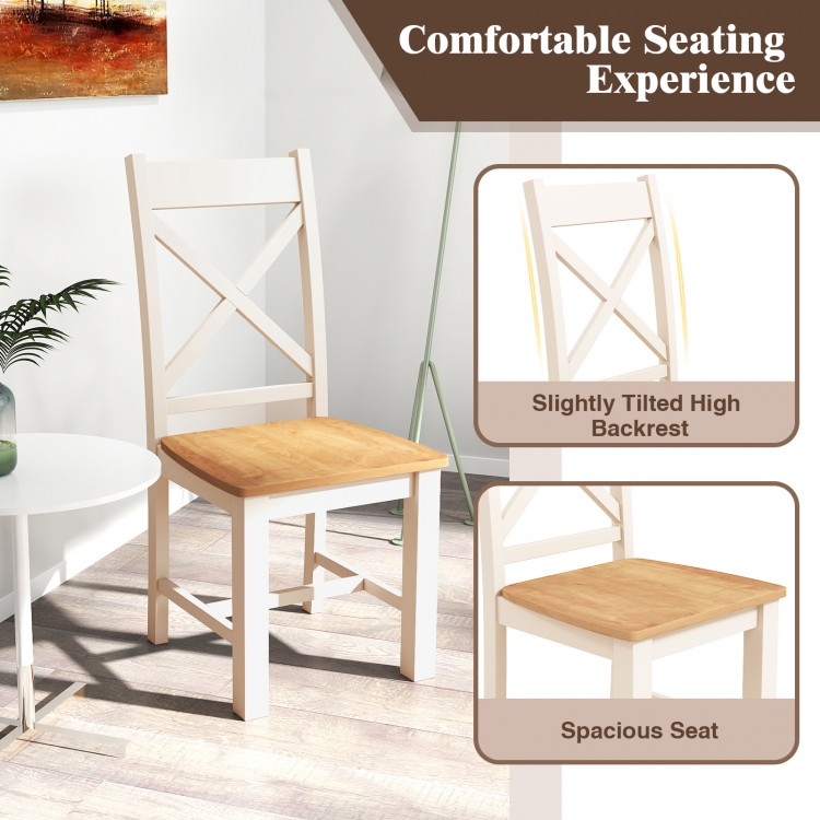 Wooden dining chair with high backrest and rubber wood frame, featuring a spacious seat for comfortable dining.