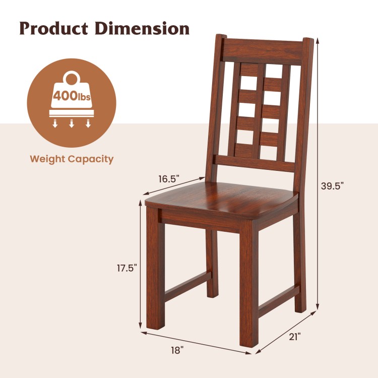 Wooden dining chair with a solid rubber wood frame in walnut, featuring a curved backrest and durable design for.