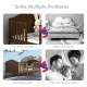Classic brown convertible toddler bed with guardrails, made of rubberwood, offering safety and space for kids.