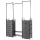 Three-tier shelf of the 3-in-1 portable multifunctional dresser with 8 fabric drawers, perfect for shoes and storage.