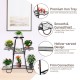 7-tier metal patio plant stand with premium iron structure, hollow-out design, perfect for home and garden decoration.