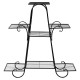 7-tier metal patio plant stand viewed from the front, featuring a durable iron structure and elegant design for plant.