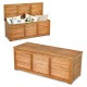 Acacia wood storage bench box with flip-top lid, offering 46 gallons of space for cushions and tools, perfect for.