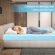 Gel-infused 3-inch mattress topper contours to the body, relieving pain and enhancing sleep quality for restful nights.