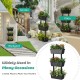 3-tier freestanding vertical plant stand in black, perfect for gardening, patio, or backyard use with ample planting.
