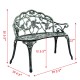 Elegant outdoor cast aluminum patio bench in antique rose style, perfect for garden or backyard relaxation.