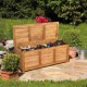 Acacia wood storage bench box with flip-top lid, ideal for gardening tools and outdoor seating, 46-gallon capacity.