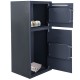 Digital safe box with two doors, solid steel construction, programmable lock, and easy-access deposit slot for security.