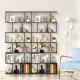 S-shaped 6-tier bookshelf in coffee color, featuring spacious open compartments for books and decor, ideal for modern.