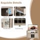 Buffet server sideboard in gray featuring spacious drawers, adjustable shelves, and a center wine grid for 9 bottles.