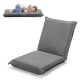 Adjustable gray floor chair in 6 positions, perfect for reading, gaming, or relaxing in any room.