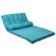 Adjustable blue foldable floor sofa in a 6-position reclining state, perfect for relaxation and versatile use.
