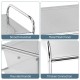 Rolling storage cart with 4 big drawers and 2 metal mesh shelves, featuring a sturdy steel frame and smooth handrail.