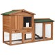 Spacious 58-inch wooden rabbit hutch with upstairs design, lockable doors, and durable fir wood for small pets.