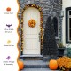 Black 6-foot unlit artificial pencil tree with metal stand, perfect for Halloween and versatile holiday decorations.