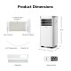 Portable 8000 BTU air conditioner with remote control, window kit, and exhaust hose for efficient cooling and moisture.