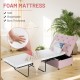 Folding ottoman sleeper bed with 6cm thick soft mattress in pink, ideal for guest beds and office naps.