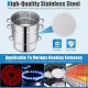 11-quart stainless steel fruit juicer steamer with tempered glass lid, suitable for gas, electric, and induction.